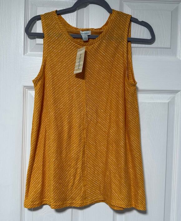 Sundance Tops - Sundance New Women's 100% Linen Yellow Striped Mary Kate Tank Top Size Small